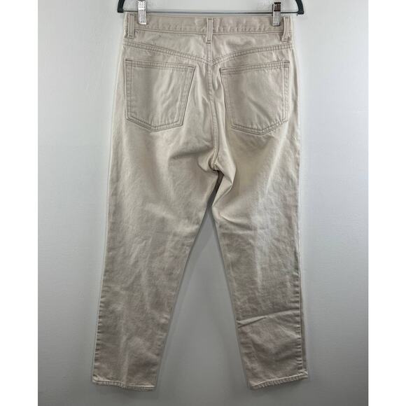 Vintage GUESS Jeans Straight Leg Mom Jeans High Waist Cotton Beige USA 32 VTG - Picture 4 of 7